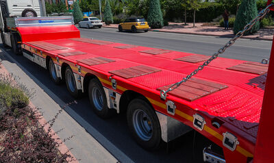 4 axle lowbed semi trailer 4 axle steering